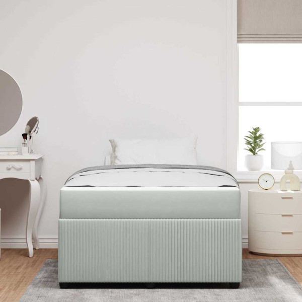 Estrutura de cama com colchão Cinzento-claro 120 x 190 cm M 5