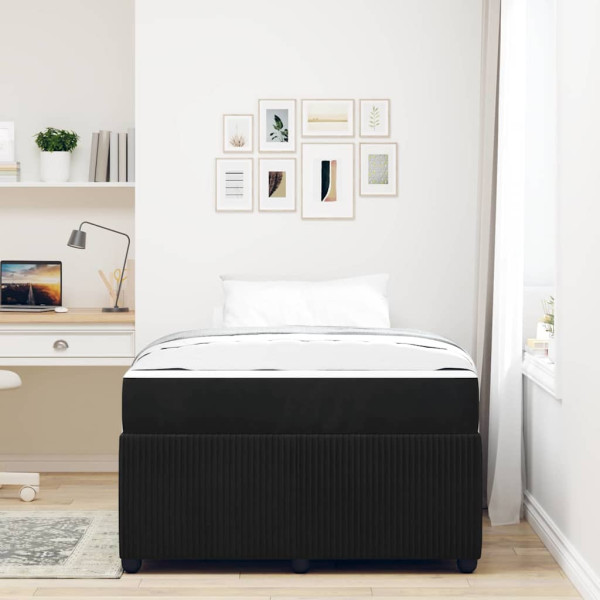 Estructura de cama con colchón Negro 120 x 190 cm Terciopelo M 5