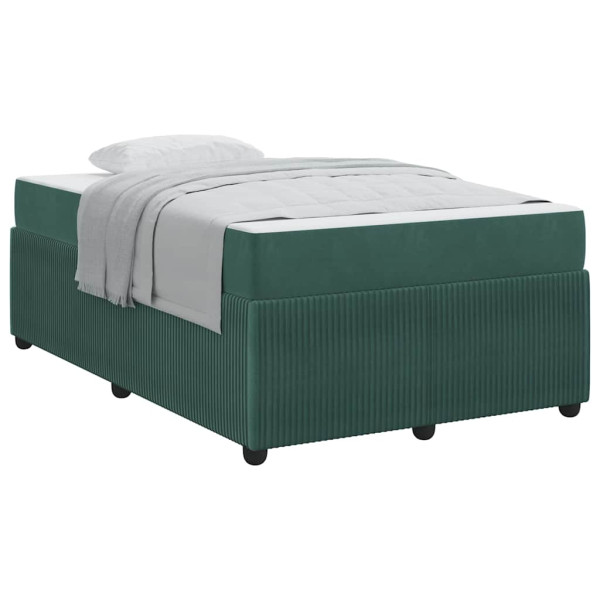 Estrutura de cama com colchão Verde-escuro 120 x 190 cm Veludo M 3