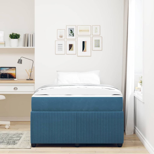 Estrutura de cama com colchão Outros Azul 120 x 190 cm Veludo M 5