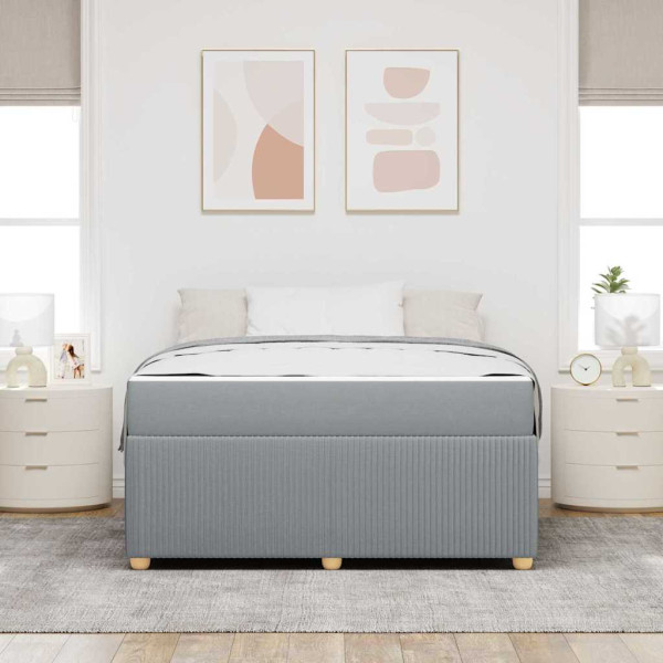 Estrutura da Cama Outros Cinzento-claro 140 x 200 cm tecido M 5