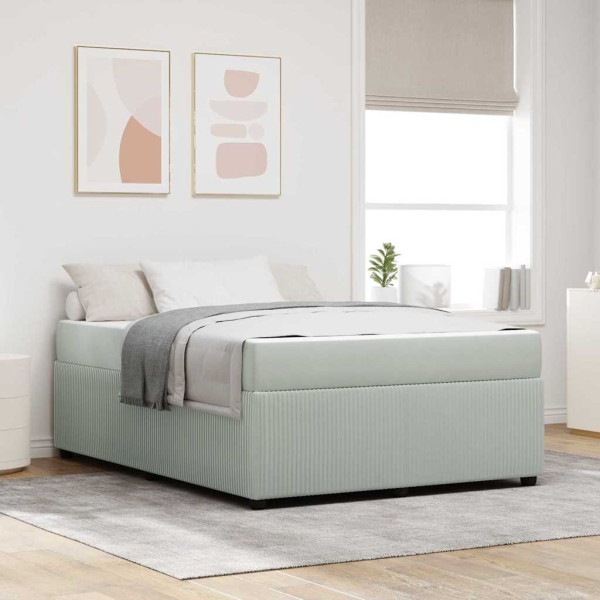 Estructura de cama con colchón Otro Gris claro 140 x 200 cm D