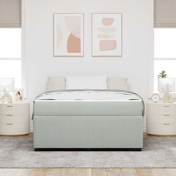 Estrutura de cama com colchão Cinzento-claro 140 x 200 cm M 5