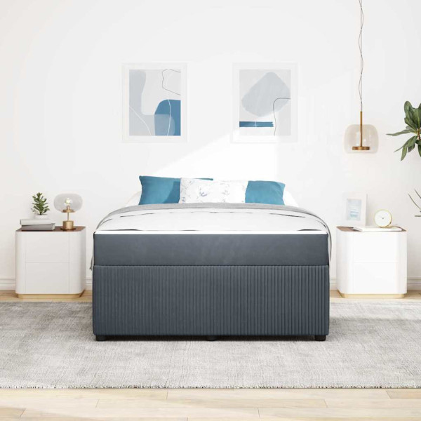 Estrutura de cama com colchão Cinzento escuro 140 x 200 cm M 5