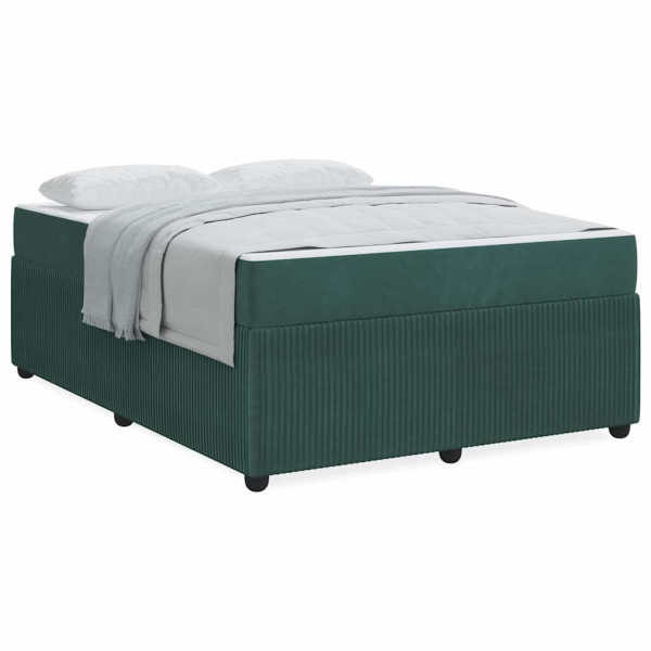 Estrutura de cama com colchão Verde-escuro 140 x 200 cm Veludo M 4