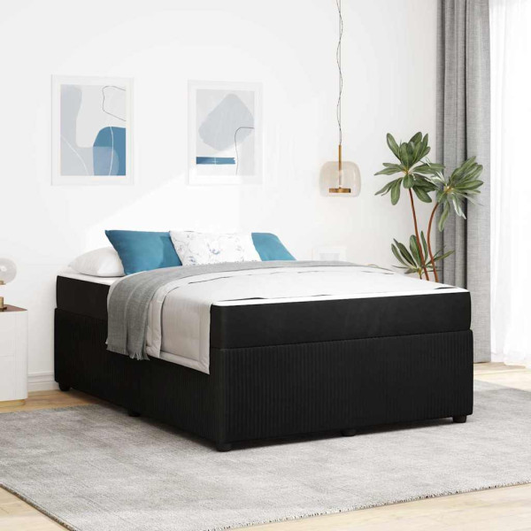 Estructura de cama con colchón Negro 160 x 200 cm Terciopelo D