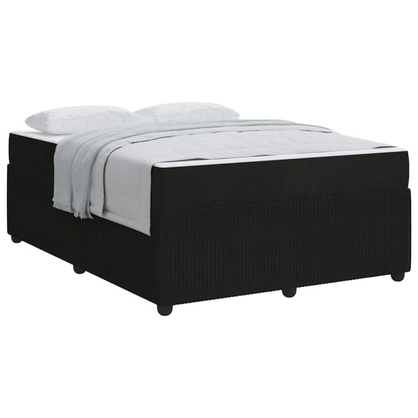 Estrutura de cama com colchão Outros Preto 160 x 200 cm Veludo M 3