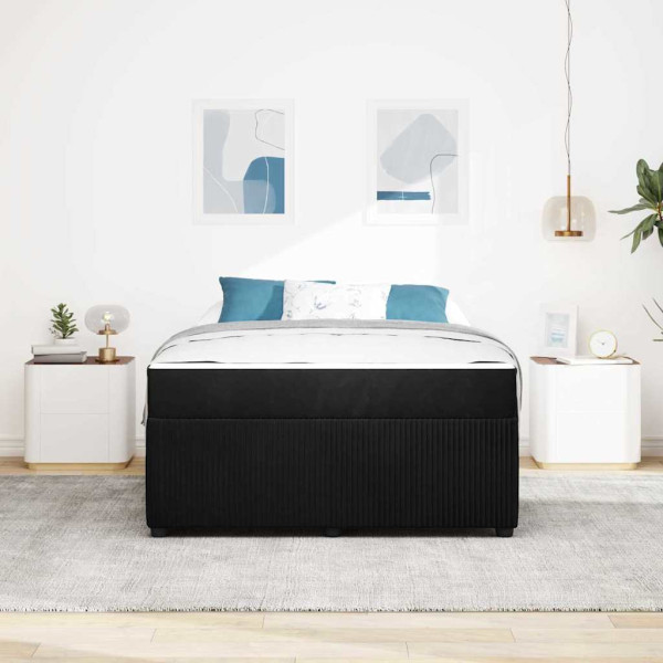 Estructura de cama con colchón Negro 160 x 200 cm Terciopelo M 5