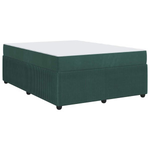 Estrutura de cama com colchão Verde-escuro 160 x 200 cm Veludo H