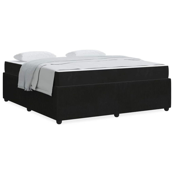 Estrutura de cama com colchão Outros Preto 180 x 200 cm Veludo M 4