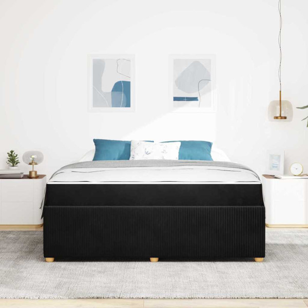 Estructura de cama con colchón Negro 180 x 200 cm Terciopelo M 5
