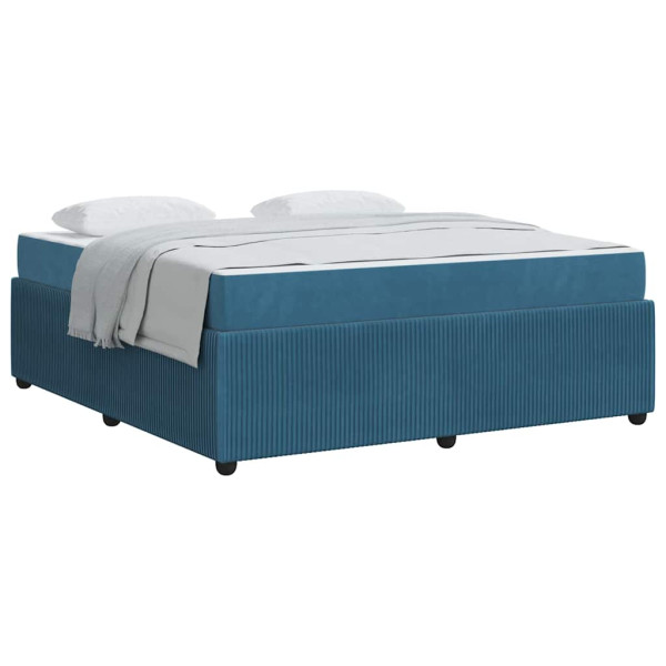 Estructura de cama con colchón Azul 180 x 200 cm Terciopelo M 3
