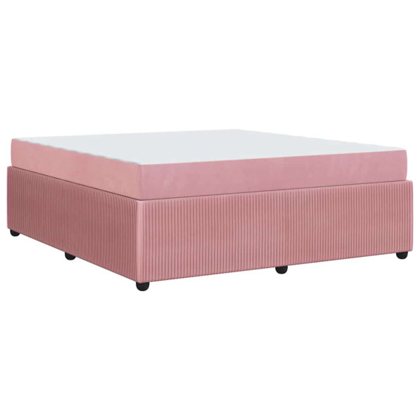 Estrutura de cama com colchão Outros Rosa 180 x 200 cm Veludo M 2