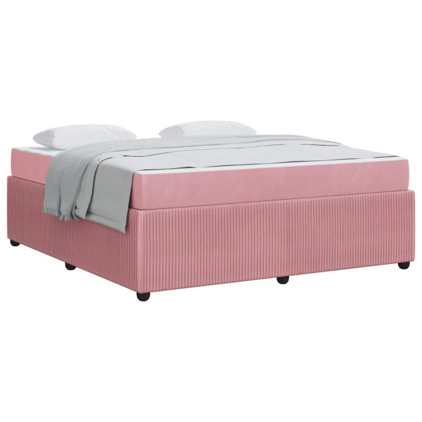 Estructura de cama con colchón Rosa 180 x 200 cm Terciopelo M 3