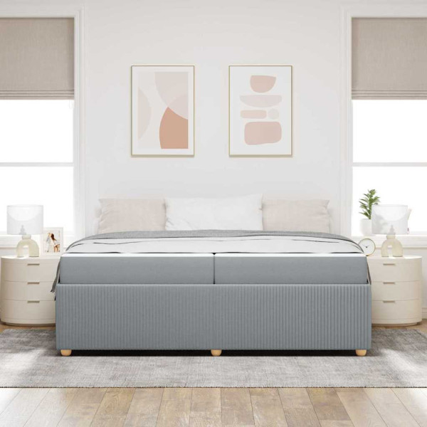 Estrutura da Cama Outros Cinzento-claro 200 x 200 cm tecido M 5