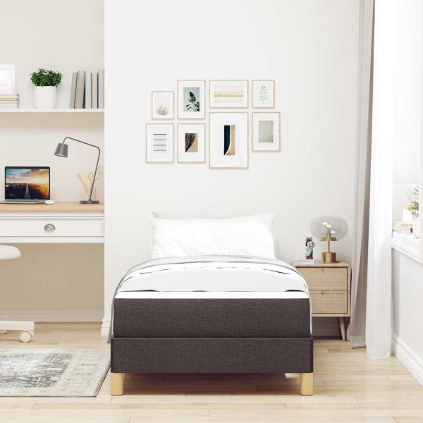 Cama Box Castanho 90 x 200 cm Tecido. Madeira de Engenharia M 5