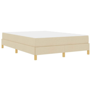 Cama tipo Box Spring Crema. Marrón 160 x 200 cm H