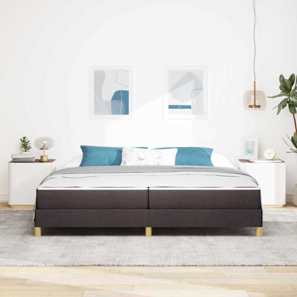 Cama Box Castanho 200 x 200 cm Tecido. Madeira de Engenharia M 5
