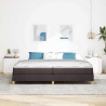 Cama Box Castanho 200 x 200 cm Tecido. Madeira de Engenharia 5