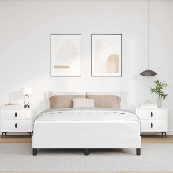 Cama Outros Branco Puro 140 x 190 cm Couro sintético M 5