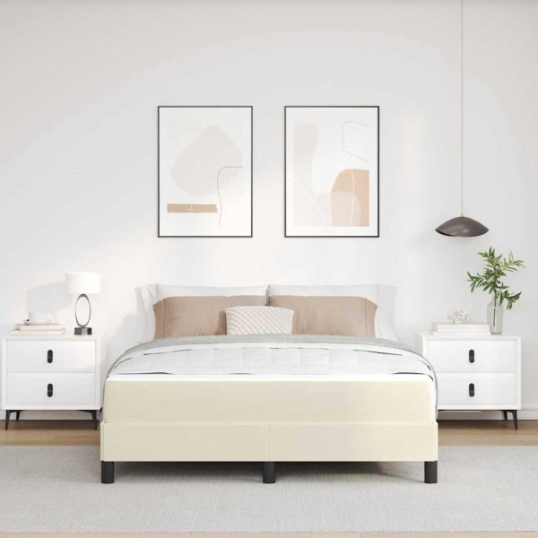 Cama Outros Creme 140 x 190 cm Couro sintético M 5