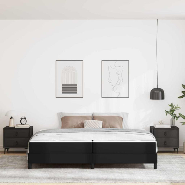 Cama Otro Negro 200 x 200 cm Cuero sintético M 5