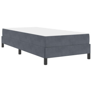 Cama box spring com colchão Cinza Escuro 80 x 200 cm Veludo H