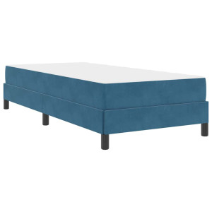 Cama box spring com colchão Azul Escuro 80 x 200 cm Veludo H