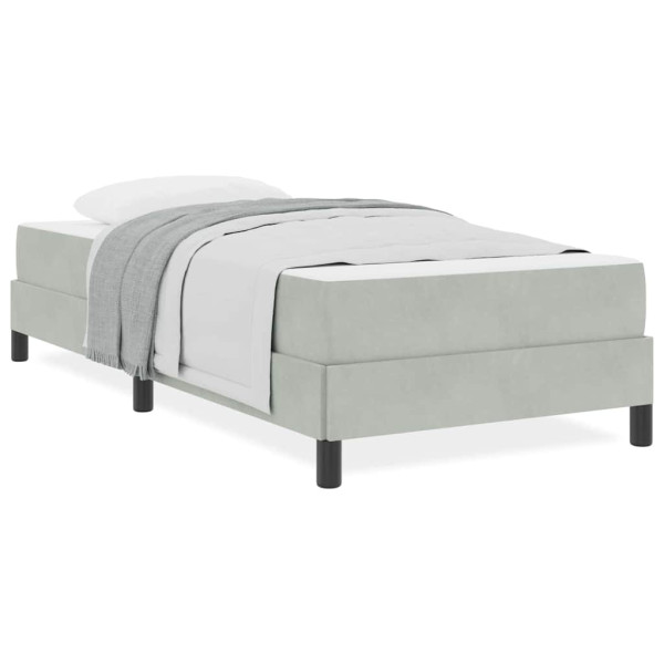 Cama box spring com colchão Cinzento-claro 90 x 190 cm Veludo M 4