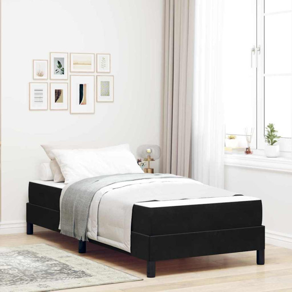 Cama box spring con colchón Negro 90 x 190 cm Terciopelo D