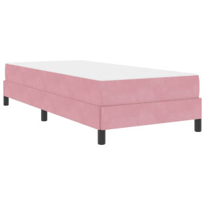 Cama box spring com colchão Rosa 90 x 200 cm Veludo H