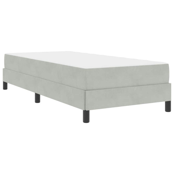 Cama box spring con colchón Gris Claro 100 x 200 cm Terciopelo M 2