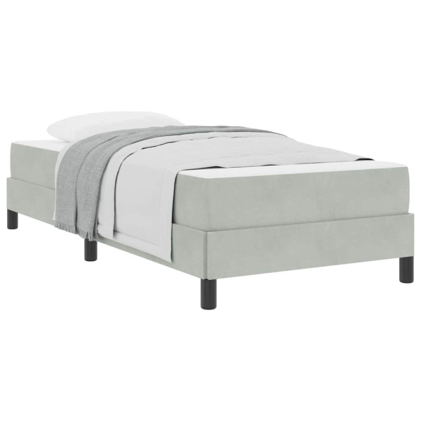 Cama box spring com colchão Cinzento-claro 100 x 200 cm Veludo M 3