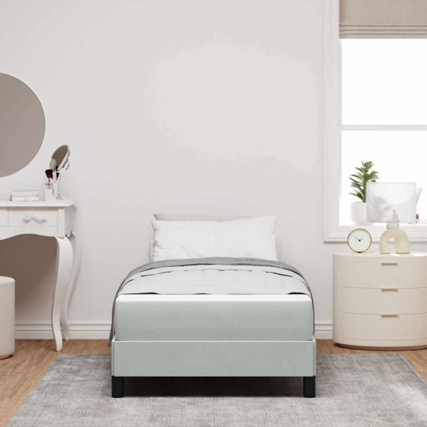 Cama box spring com colchão Cinzento-claro 100 x 200 cm Veludo M 5