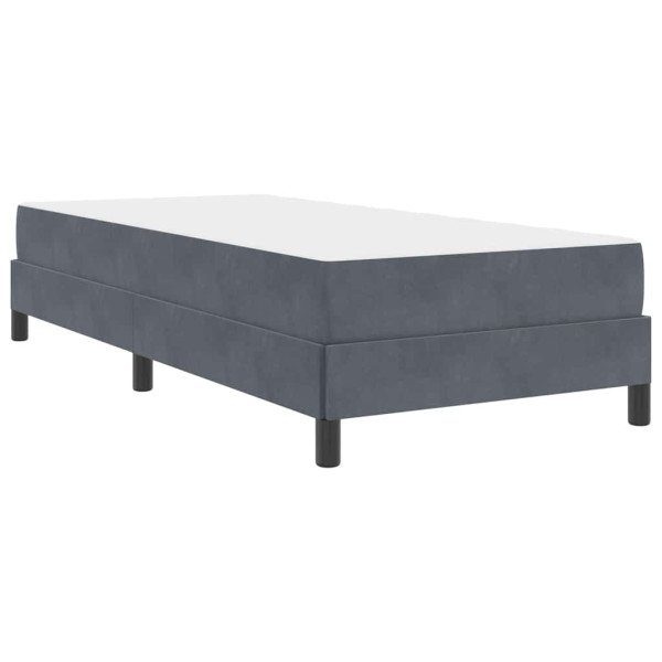 Cama box spring com colchão Cinza Escuro 100 x 200 cm Veludo M 2
