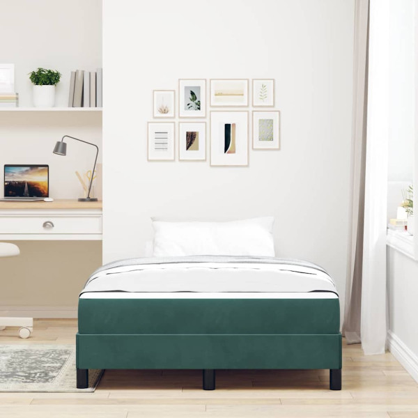 Cama box spring com colchão Verde Escuro 120 x 190 cm Veludo M 5
