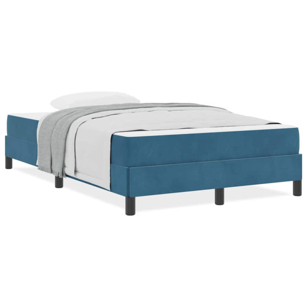 Cama box spring com colchão Azul Escuro 120 x 190 cm Veludo M 4