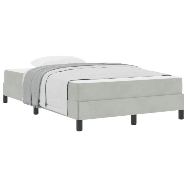 Cama box spring con colchón Gris Claro 120 x 200 cm Terciopelo M 3