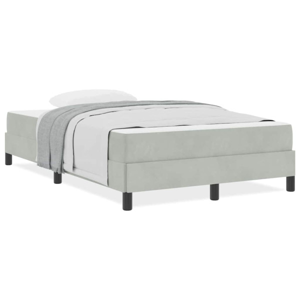 Cama box spring com colchão Cinzento-claro 120 x 200 cm Veludo M 4