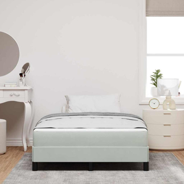 Cama box spring com colchão Cinzento-claro 120 x 200 cm Veludo M 5