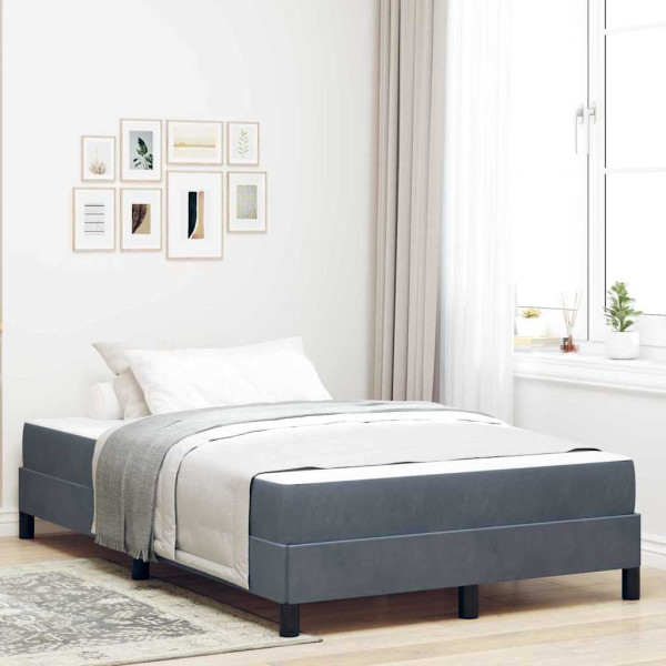 Cama box spring con colchón Gris oscuro 120 x 200 cm Terciopelo D