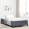 Cama box spring com colchão Cinza Escuro 120 x 200 cm Veludo 1