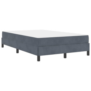 Cama box spring com colchão Cinza Escuro 120 x 200 cm Veludo H