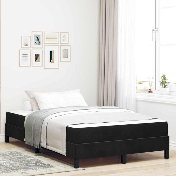 Cama box spring con colchón Negro 120 x 200 cm Terciopelo D