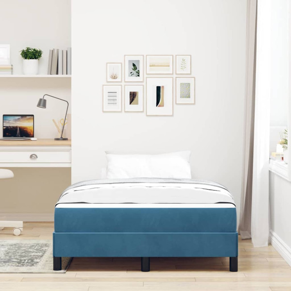 Cama box spring con colchón Azul Oscuro 120 x 200 cm Terciopelo M 5
