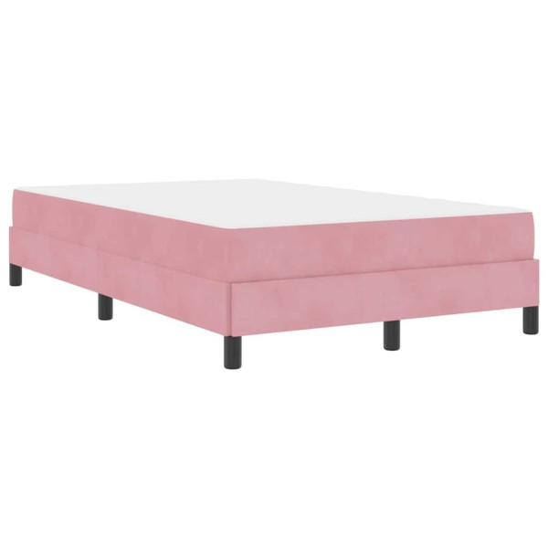 Cama box spring com colchão Rosa 120 x 200 cm Veludo M 2