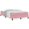 Cama box spring con colchón Rosa 120 x 200 cm Terciopelo 4