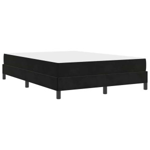 Cama box spring con colchón Negro 140 x 190 cm Terciopelo H