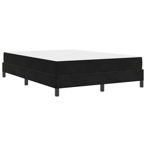 Cama box spring com colchão Preto 140 x 190 cm Veludo M 2