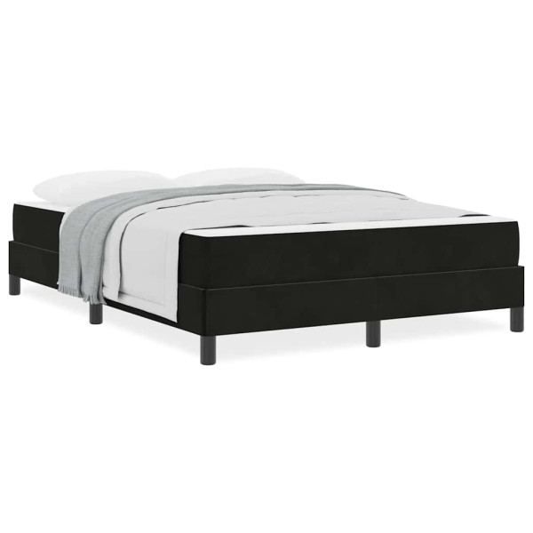 Cama box spring com colchão Preto 140 x 190 cm Veludo M 4